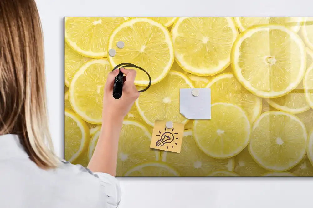 Tableau magnétique à dessiner motif tranches de citron juteux