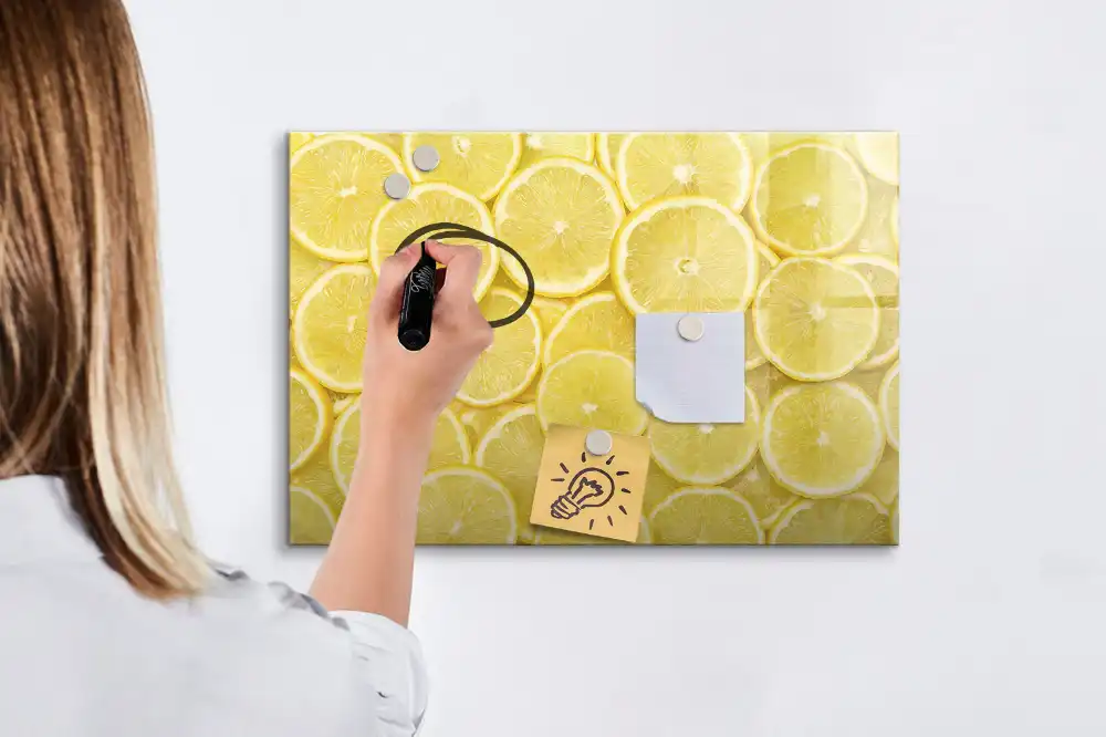 Tableau magnétique à dessiner motif tranches de citron juteux