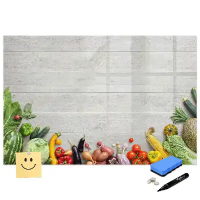Tableau blanc magnétique effaçable à sec motif légumes frais