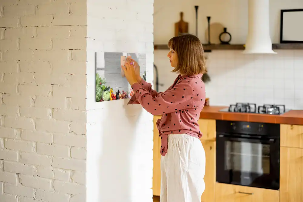 Tableau blanc magnétique effaçable à sec motif légumes frais