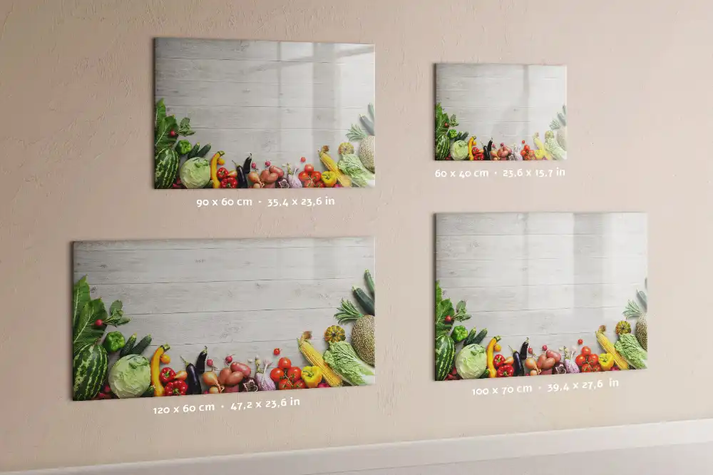 Tableau blanc magnétique effaçable à sec motif légumes frais