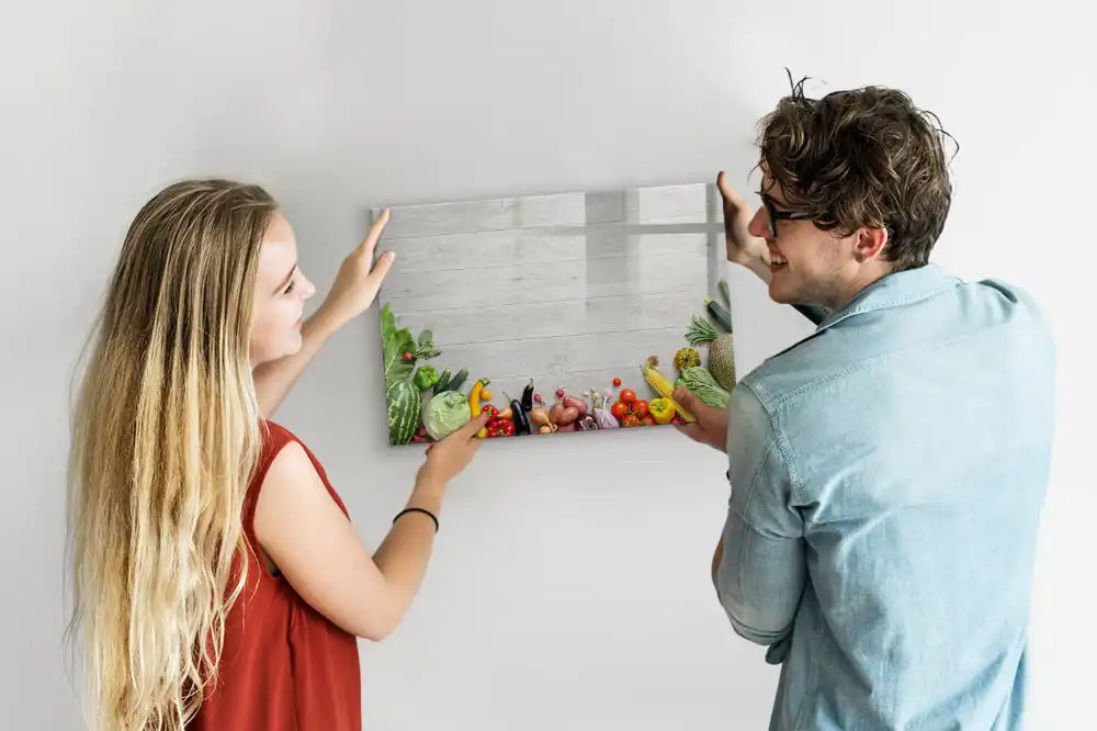 Tableau blanc magnétique effaçable à sec motif légumes frais