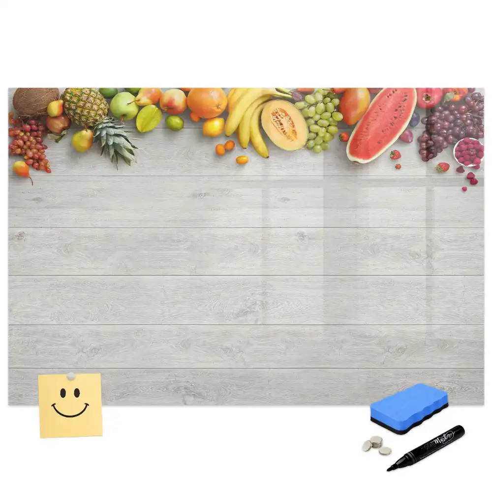Tableau magnétique à dessiner motif fruits sur table