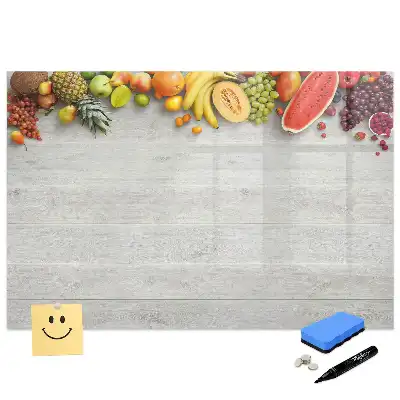 Tableau magnétique à dessiner motif fruits sur table