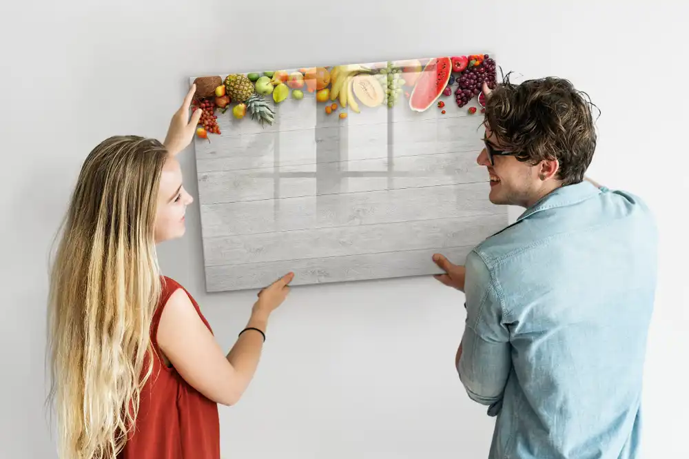 Tableau magnétique à dessiner motif fruits sur table
