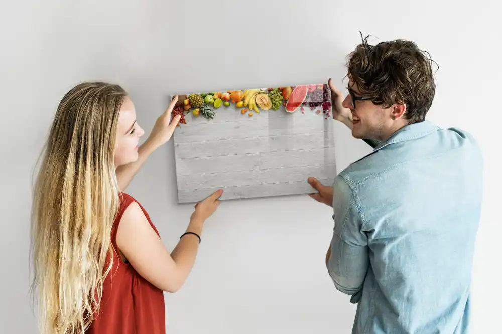 Tableau magnétique à dessiner motif fruits sur table