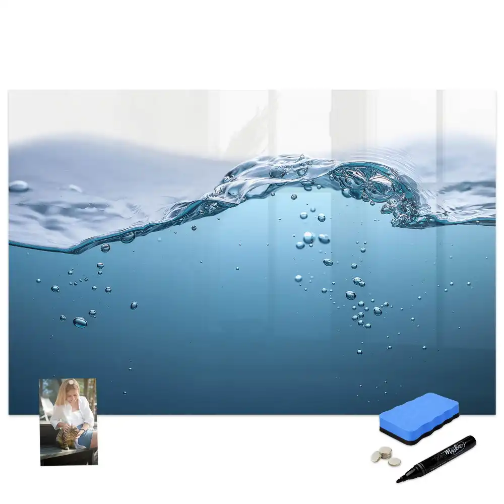 Tableau magnétique pour écriture avec design gouttes d'eau