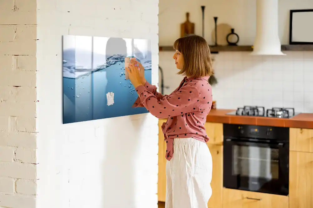 Tableau magnétique pour écriture avec design gouttes d'eau