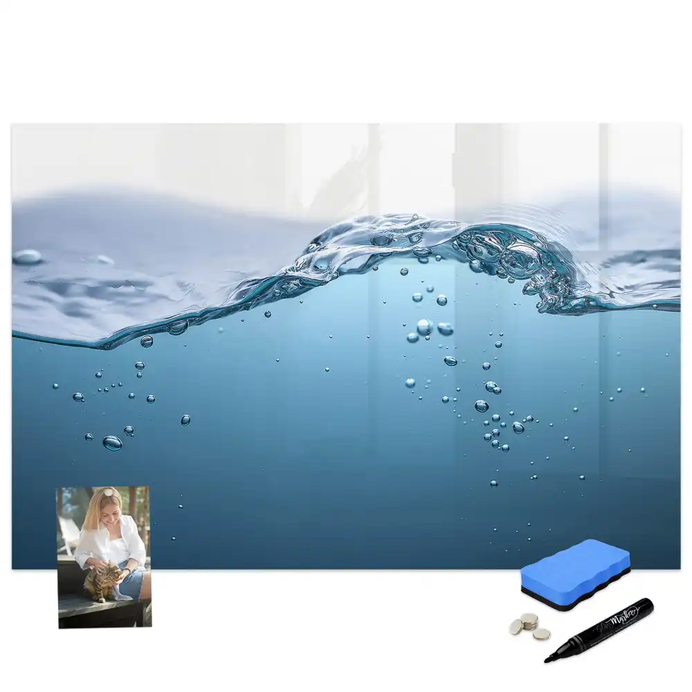 Tableau magnétique pour écriture avec design gouttes d'eau