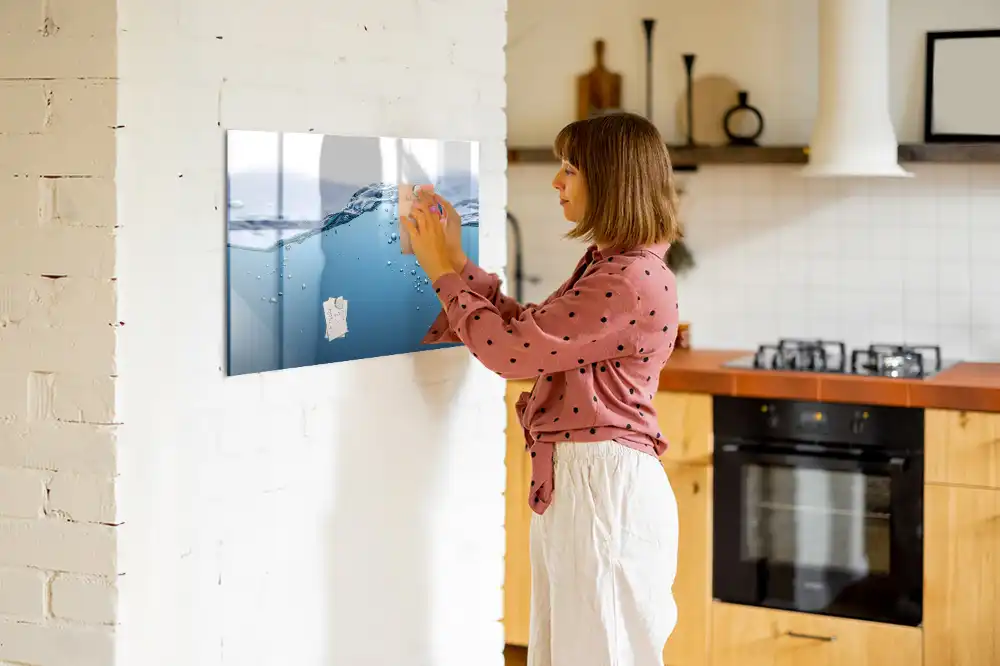 Tableau magnétique pour écriture avec design gouttes d'eau