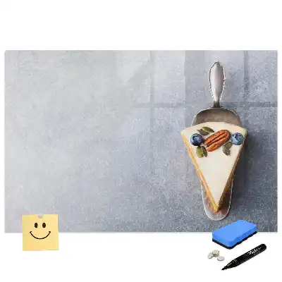 Tableau blanc magnétique effaçable à sec avec motif part de gâteau