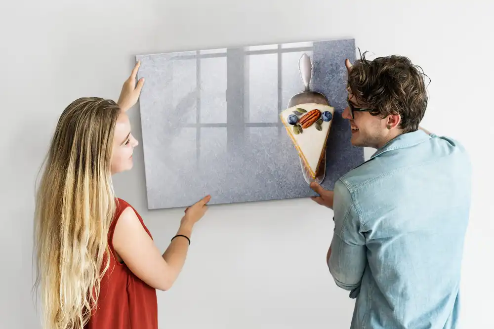 Tableau blanc magnétique effaçable à sec avec motif part de gâteau