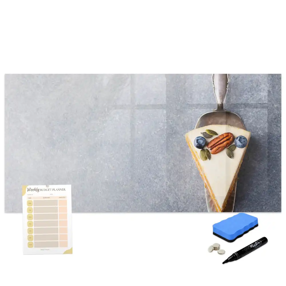 Tableau blanc magnétique effaçable à sec avec motif part de gâteau