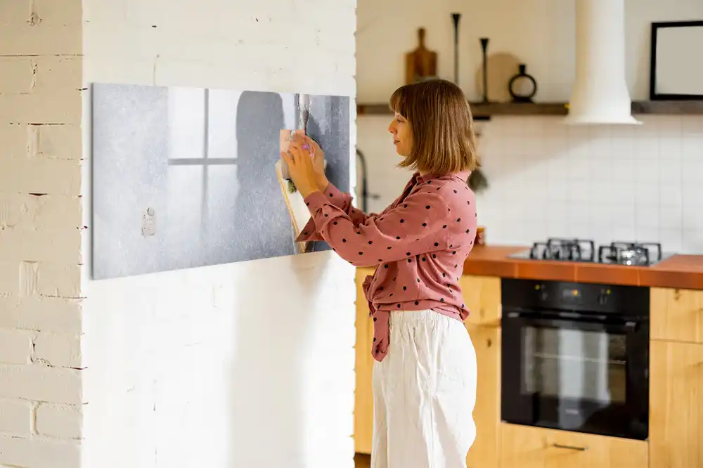 Tableau blanc magnétique effaçable à sec avec motif part de gâteau