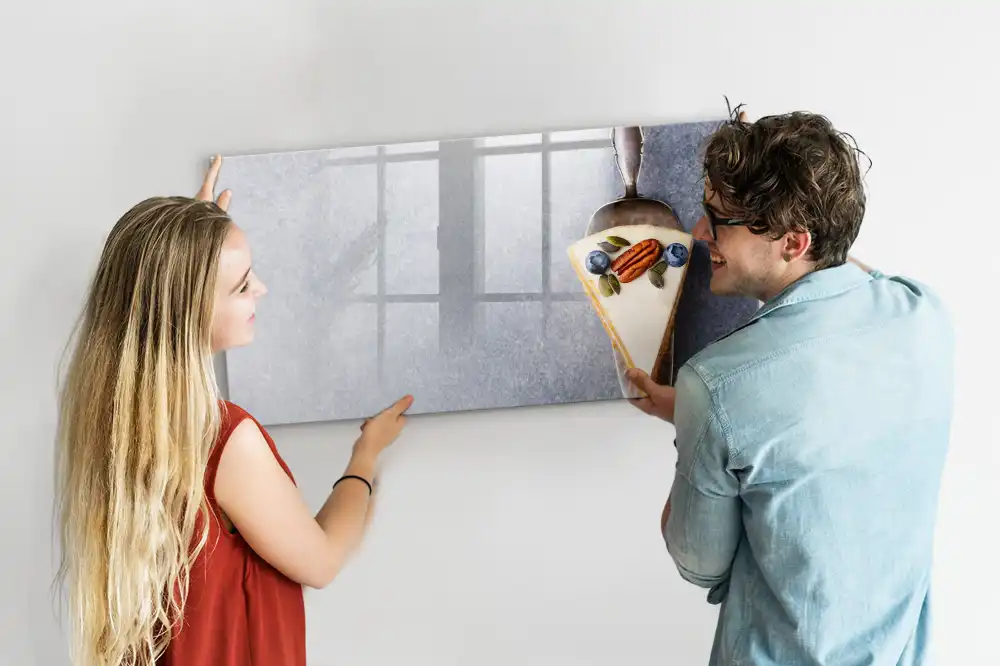 Tableau blanc magnétique effaçable à sec avec motif part de gâteau