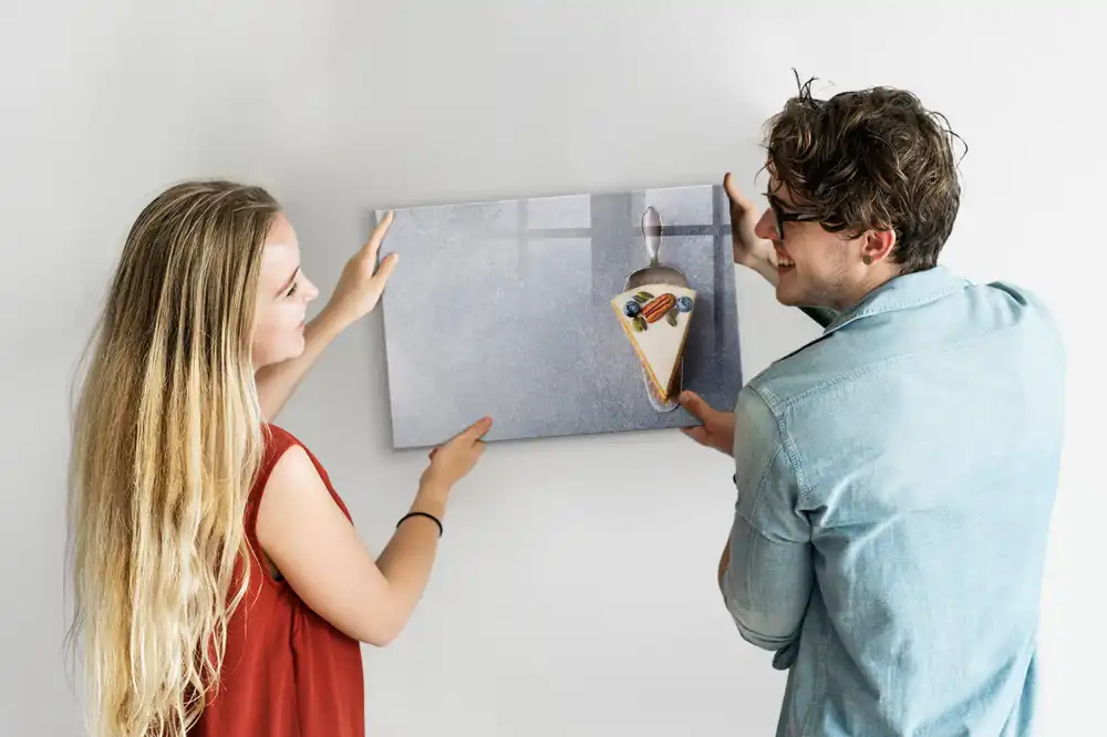 Tableau blanc magnétique effaçable à sec avec motif part de gâteau