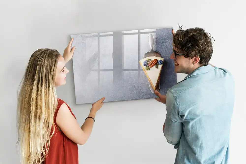 Tableau blanc magnétique effaçable à sec avec motif part de gâteau