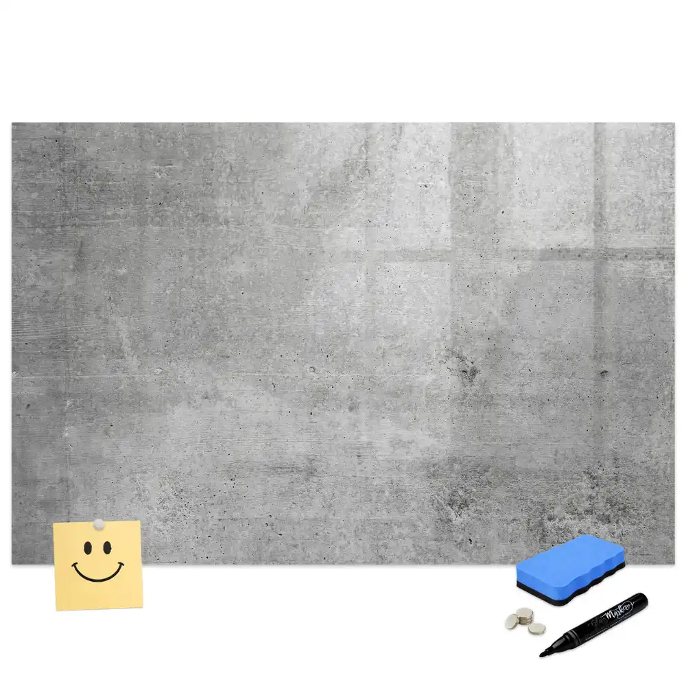Tableau blanc magnétique effaçable à sec pour mur en plâtre brut