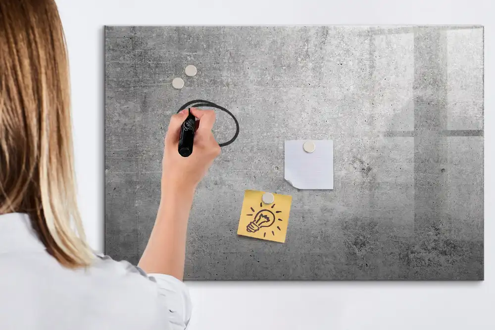 Tableau blanc magnétique effaçable à sec pour mur en plâtre brut