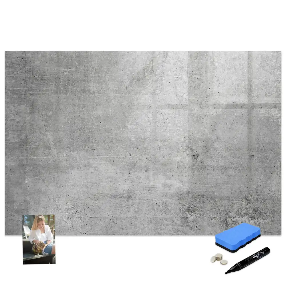 Tableau blanc magnétique effaçable à sec pour mur en plâtre brut