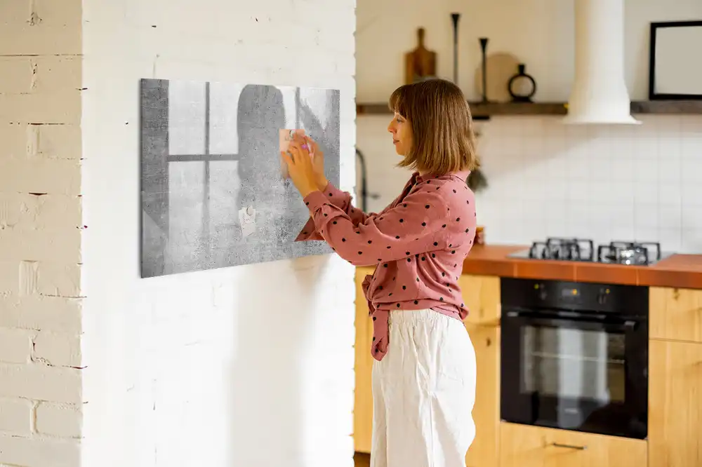 Tableau blanc magnétique effaçable à sec pour mur en plâtre brut