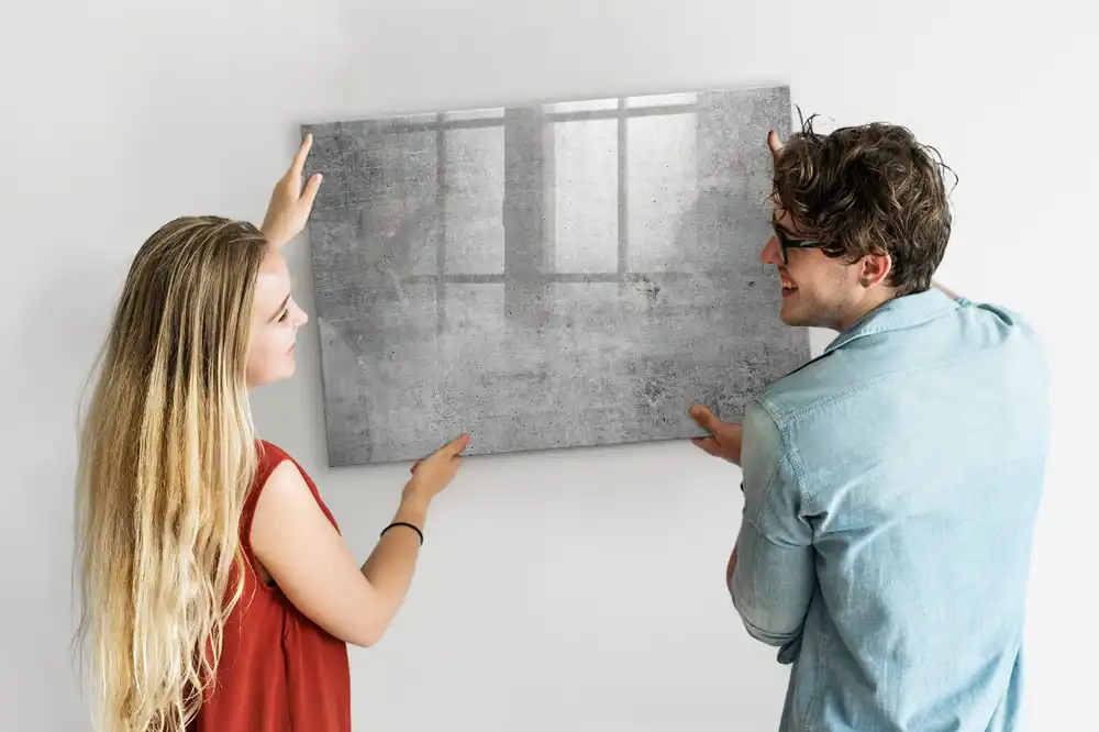 Tableau blanc magnétique effaçable à sec pour mur en plâtre brut
