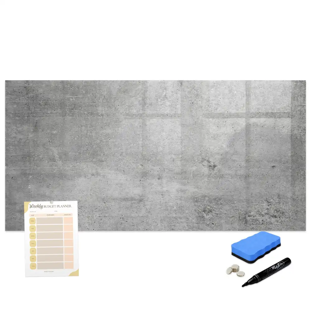 Tableau blanc magnétique effaçable à sec pour mur en plâtre brut