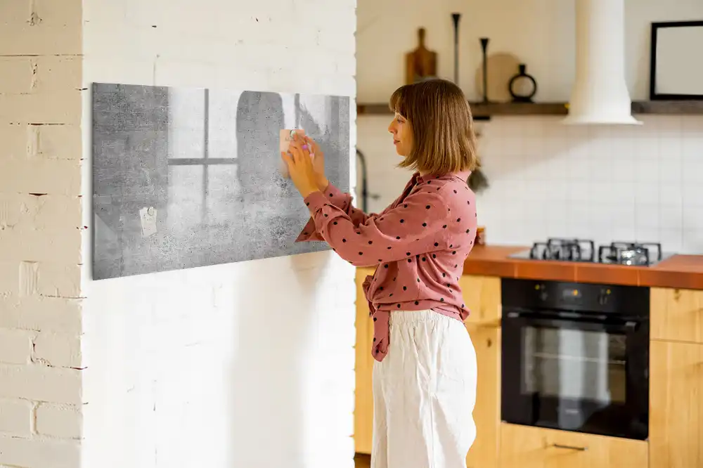 Tableau blanc magnétique effaçable à sec pour mur en plâtre brut