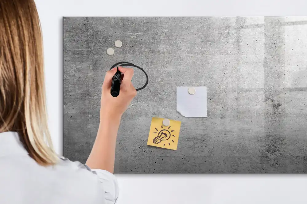Tableau blanc magnétique effaçable à sec pour mur en plâtre brut