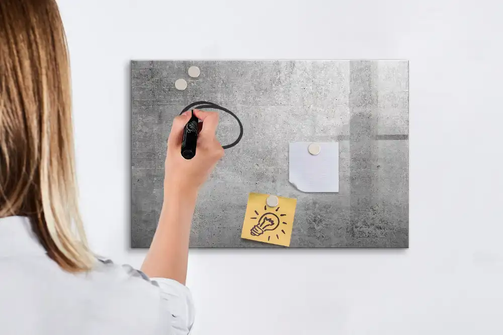 Tableau blanc magnétique effaçable à sec pour mur en plâtre brut