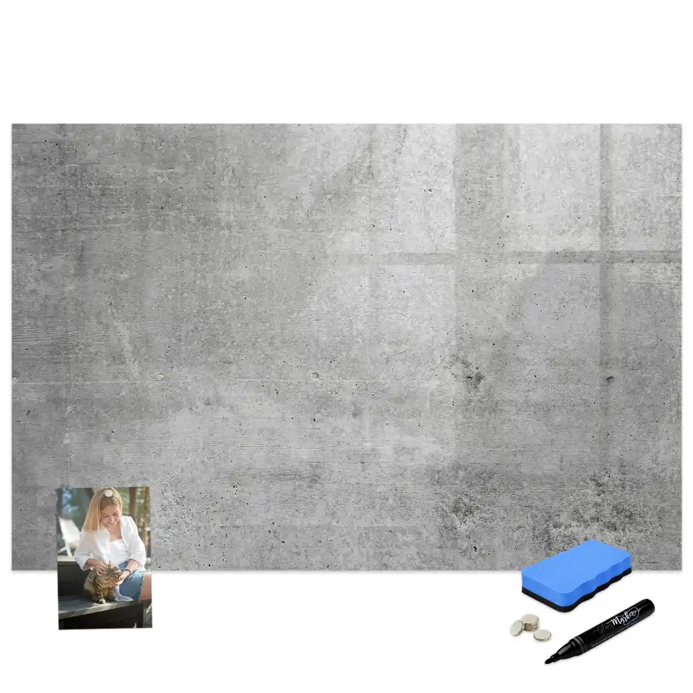 Tableau blanc magnétique effaçable à sec pour mur en plâtre brut