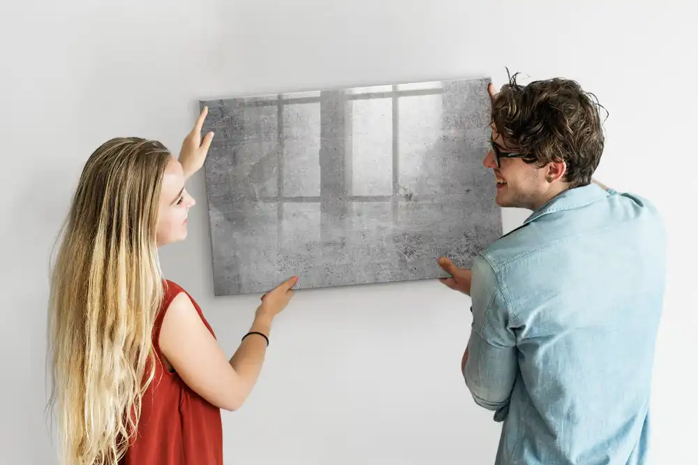 Tableau blanc magnétique effaçable à sec pour mur en plâtre brut