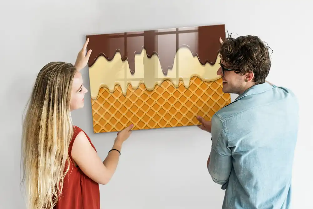 Tableau magnétique pour dessin en forme de boule de glace avec glaçage