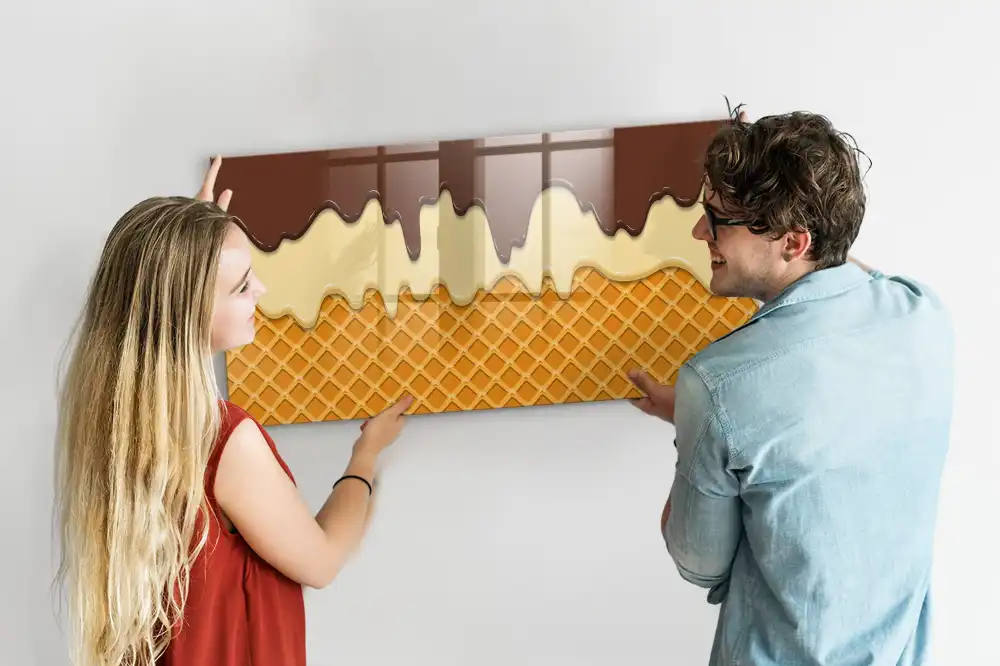 Tableau magnétique pour dessin en forme de boule de glace avec glaçage