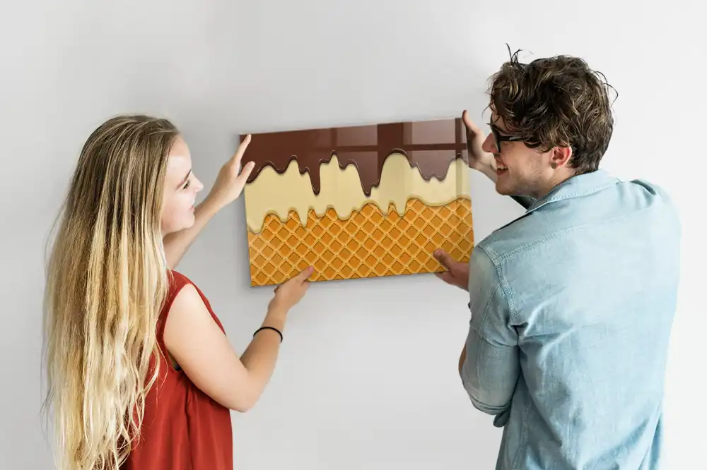 Tableau magnétique pour dessin en forme de boule de glace avec glaçage