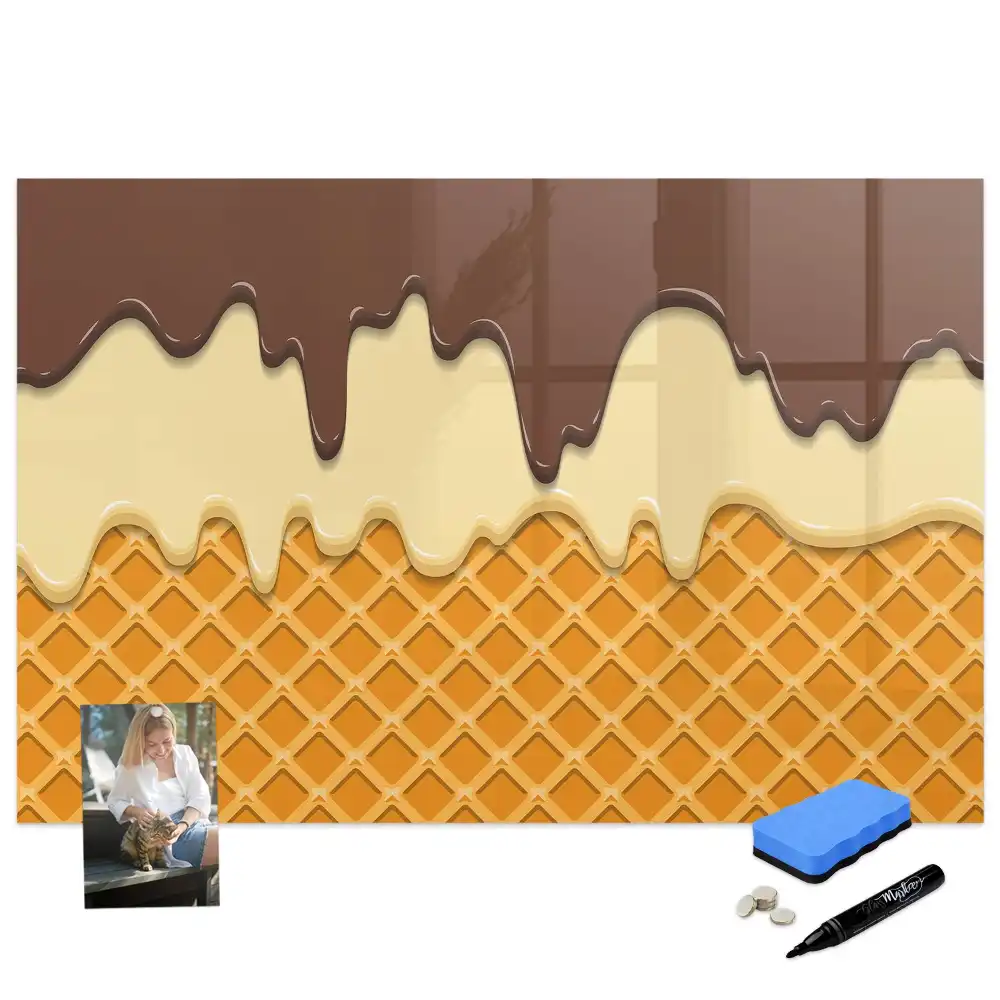 Tableau magnétique pour dessin en forme de boule de glace avec glaçage