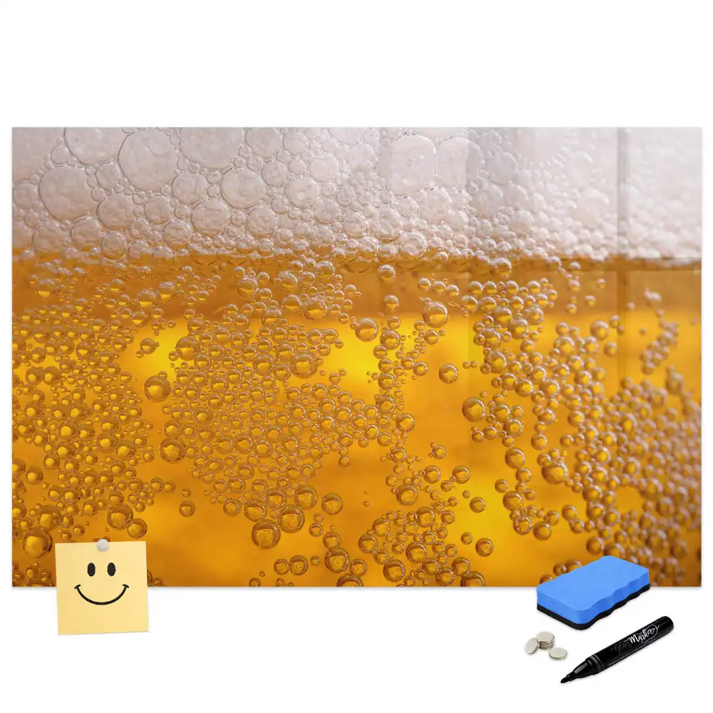 Tableau blanc magnétique effaçable à sec motif chope de bière blonde