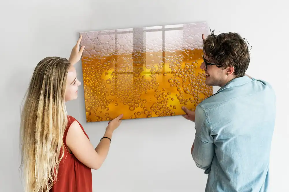 Tableau blanc magnétique effaçable à sec motif chope de bière blonde
