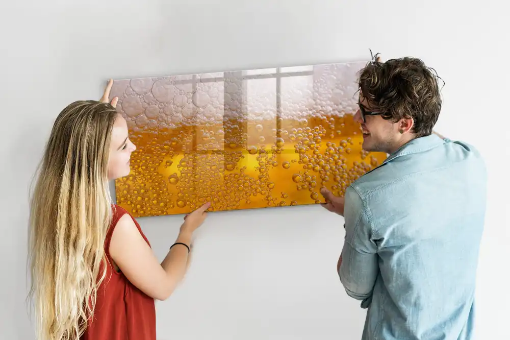 Tableau blanc magnétique effaçable à sec motif chope de bière blonde