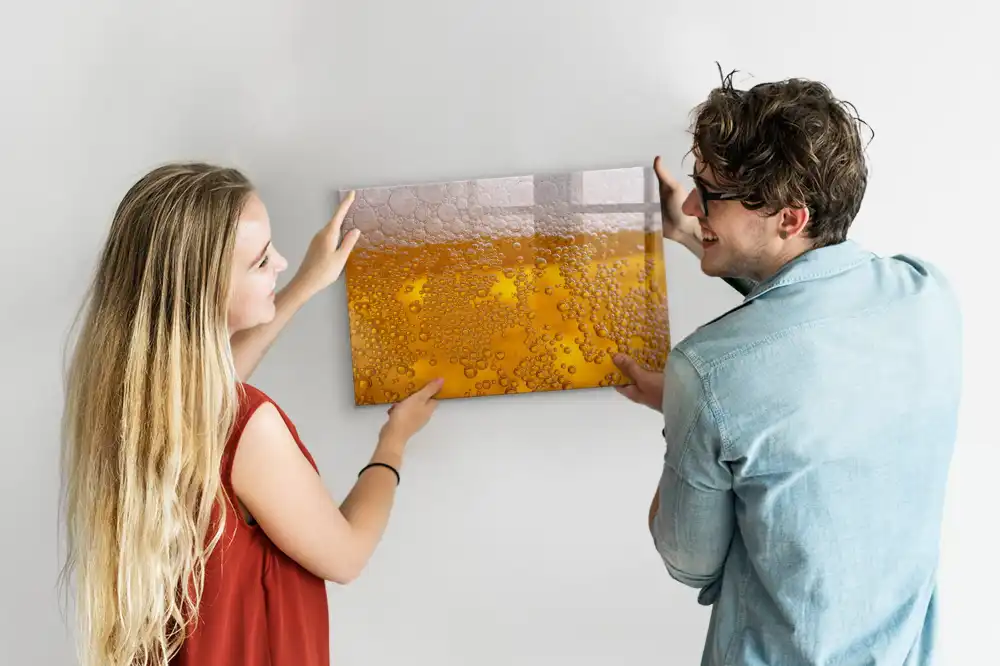 Tableau blanc magnétique effaçable à sec motif chope de bière blonde