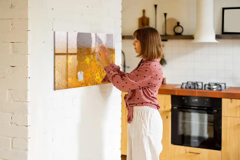 Tableau blanc magnétique effaçable à sec motif chope de bière blonde