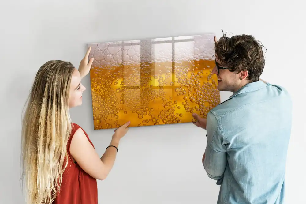 Tableau blanc magnétique effaçable à sec motif chope de bière blonde