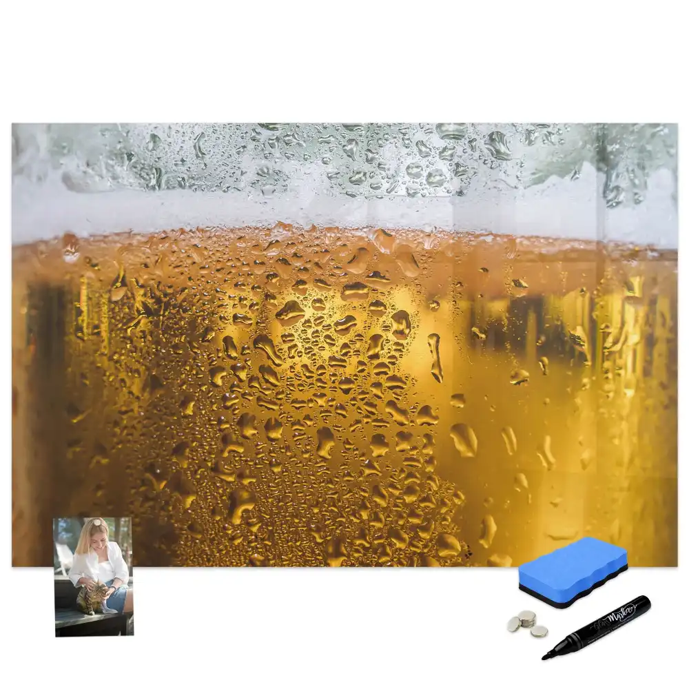 Tableau magnétique pour dessin en forme de chope de bière avec mousse