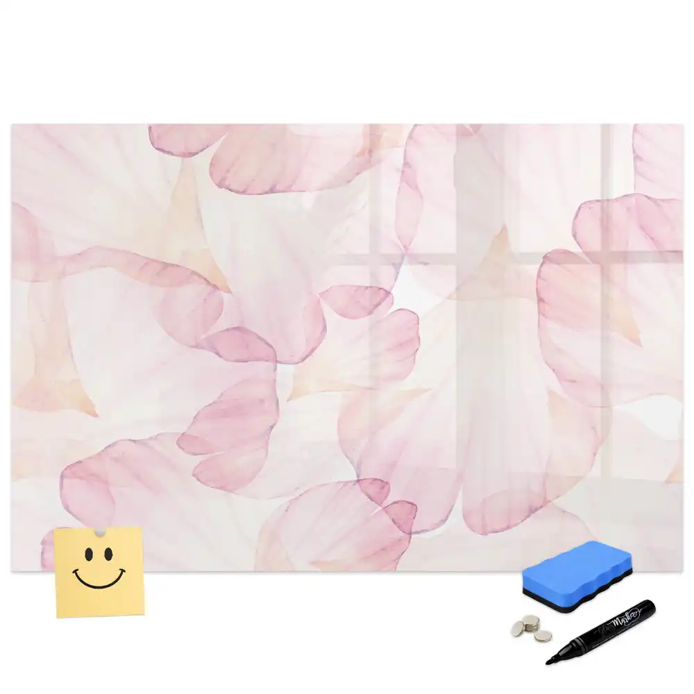 Tableau magnétique pour dessin motif pétales de fleurs aquarelle