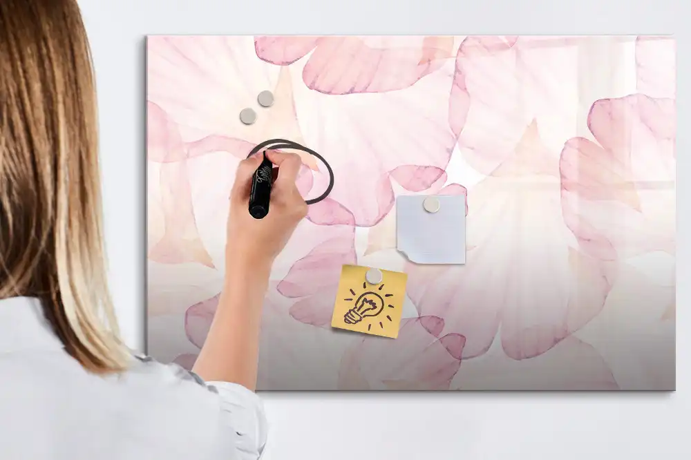 Tableau magnétique pour dessin motif pétales de fleurs aquarelle