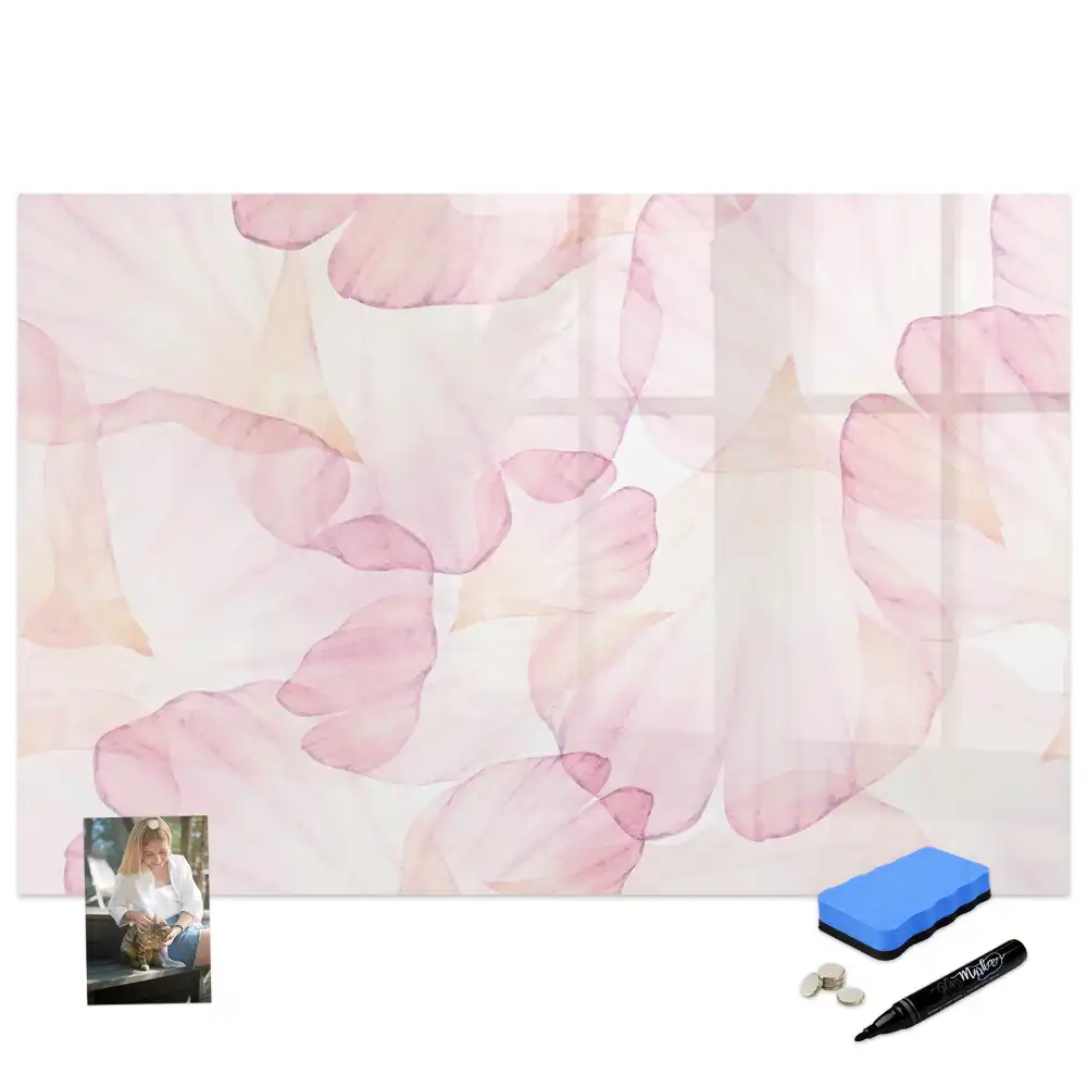 Tableau magnétique pour dessin motif pétales de fleurs aquarelle