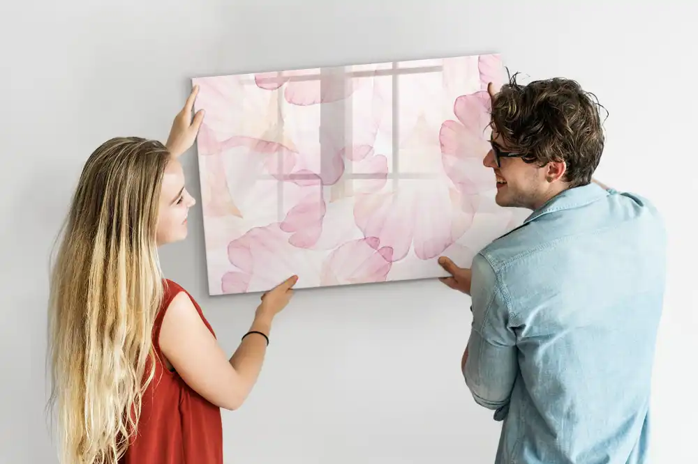 Tableau magnétique pour dessin motif pétales de fleurs aquarelle