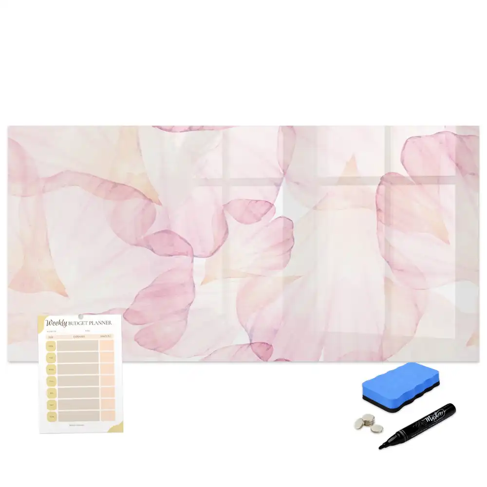 Tableau magnétique pour dessin motif pétales de fleurs aquarelle