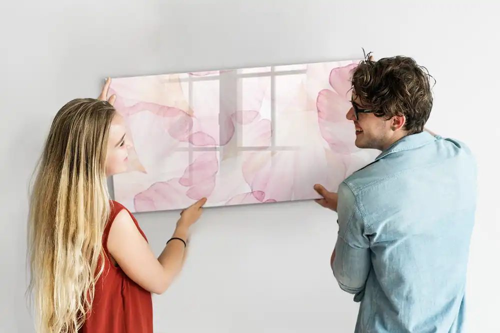 Tableau magnétique pour dessin motif pétales de fleurs aquarelle