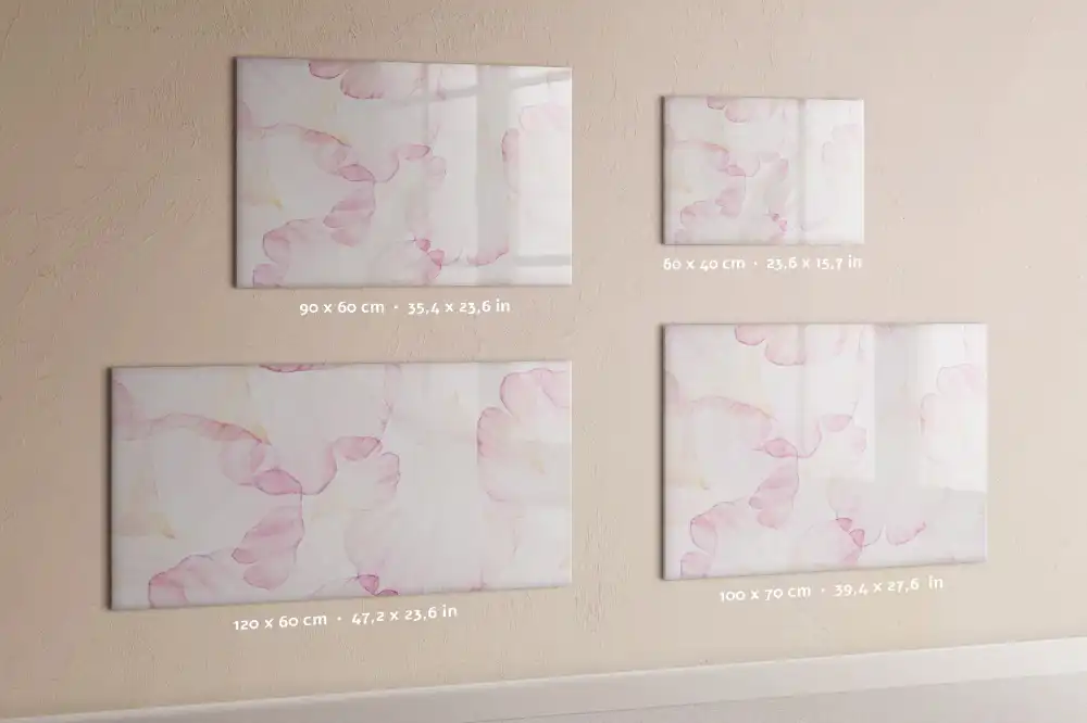Tableau magnétique pour dessin motif pétales de fleurs aquarelle